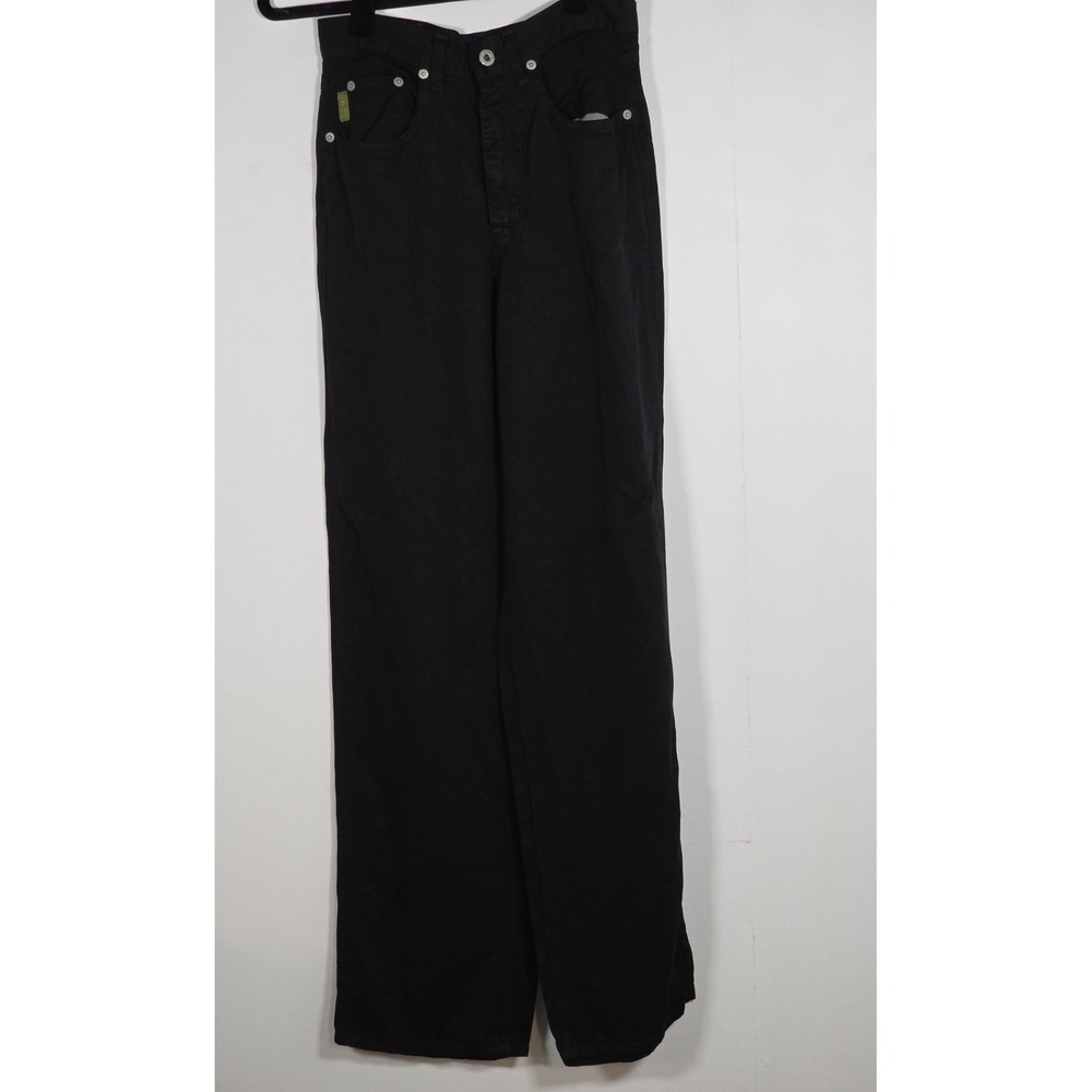Pulp Womens 4 Pants Vintage Y2K Junlon Rayon Baggy Straight Black Casual